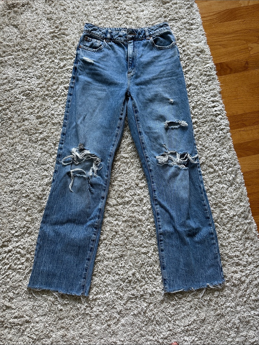 Garage Denim - Distressed Blue 90s Straight-Leg Jeans